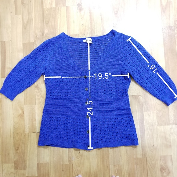 DKNY Knit Cardigan w/ Blue and Purple - Picture 6 of 8